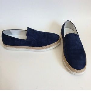 Triver Flight Women's Blue Suede Slip On Loafer Flats Shoes Size 8